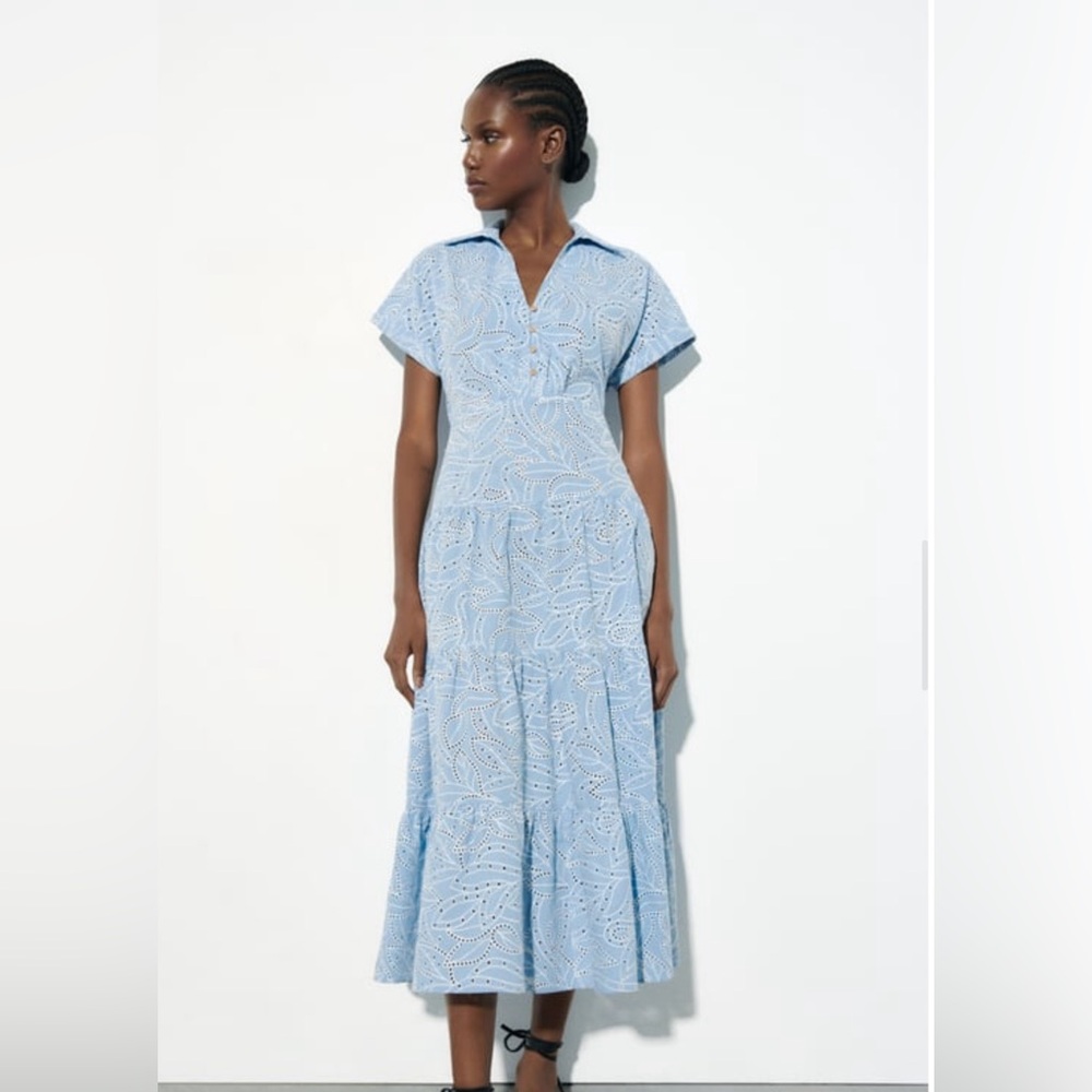 Blue Lace Maxi Dress